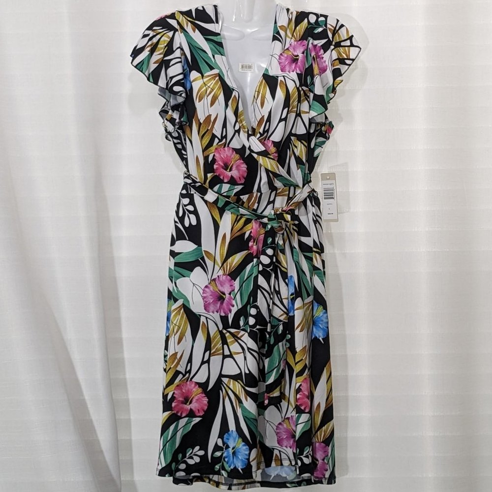 SUNNY LEIGH Dress Medium Colorfull Floral  Knee Lenght Size L Multi-Color